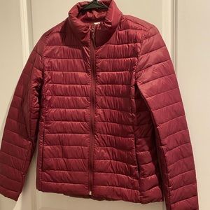 Maroon down jacket